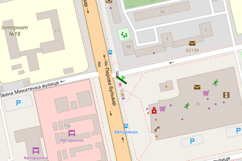 Billboard A in Vasylivka, 3x6  Perova bul'v., 36 (viizd z st. Mikitenka Ivana) scheme