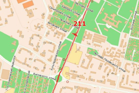 Billboard A in Vasylivka Kul'parkivs'ka st. - Perfec'kogo st. (vid centru) scheme