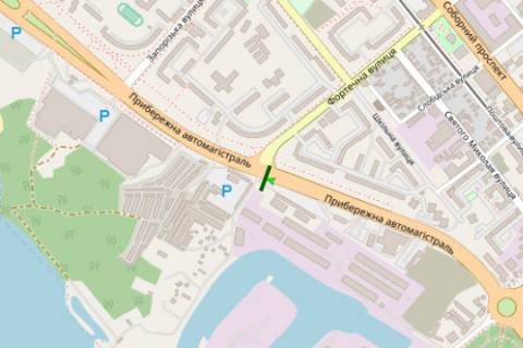 Billboard B in Zaporizhzhya, 3x6  Priberezna avtomagist. - Fortecna st. (Graznova st.) scheme