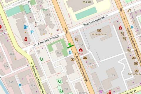 Citylight A in Kyiv, 1.2x1.8  Antonovica st. (Gor'kogo st.), 162, zup. <<st. Kovpaka>> (1) scheme