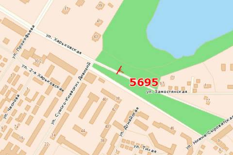 Billboard A in Sumi, 3x6  Harkivs'ka st., (ozero "Ceha") scheme