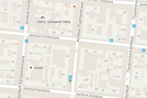 Citylight B in Odessa, 1.2x1.8  Risel'evs'ka st., 48 scheme