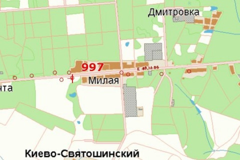 Billboard A in Kiev roads, 3x6  Kiiv - Zitomir, 12 km+100m do Kieva (sprava u napramku  Kieva; AZS "Lukojl") scheme