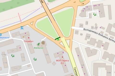 Billboard B in Ivano-Frankivsk, 3x6  Galic'ka st., 109 scheme