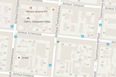 Backlight B in Odessa, 1.2x1.8  Risel'evs'ka st., 35 - Uspens'ka st., 69 scheme