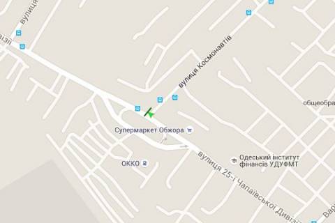 Billboard A in Odessa, 3x6  Inglezi st. (25-oi Capaevs'koi Divizii st.) - Kosmonavtiv st. scheme