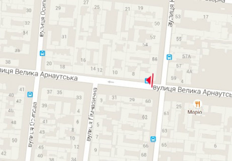 Citylight B in Odessa, 1.2x1.8  Велика Арнаутська вул. - Канатна вул. scheme