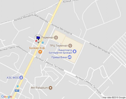 Billboard B in Brovary, 3x6  Київська вул., навпроти ТРЦ Термінал, за 60м до АЗС КЛО, через 100м після розвилки з вул. Павла Чубинського та вул. Симона Петлюри scheme