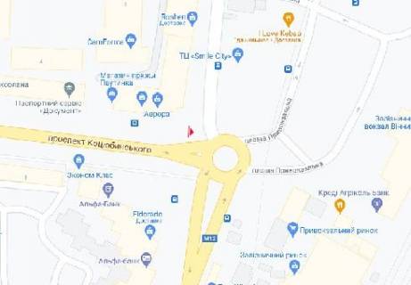 Video Billboard A in Vinnytsia, 2.3x3.14  Михайла Коцюбинського вул. — Батозька вул. (залізнич. вокзал) - 615957 scheme