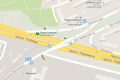 Prismatron, Prism A in Kyiv, 3x6  Миколи Василенка вул. - Берестейський просп. (у напрямку  Дегтяревської  вул.) - 45709 scheme