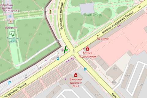 Video Billboard A in Kropyvnytskyi (Kirovograd), 2.3x3.14  вул.Академіка Тамма (Європейський ринок) - 584945 scheme