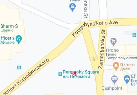 Scrolller, Scroll A in Vinnytsia, 2.3x3.14  Коцюбинського просп. - Замостянська
 вул. (50-річчя Перемоги бульв.) - 615931 scheme