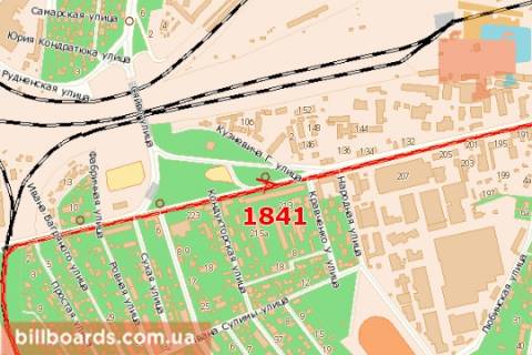 Billboard B in Lviv, 3x6  Gorodoc'ka st. - Kuznevica G. st. (v centr) scheme