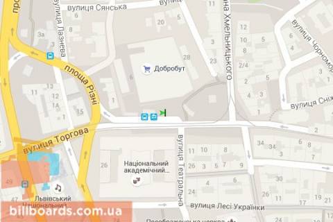 Citylight B in Lviv, 1,2х1,8  Knaza Aroslava Osmomisla pl. - Teatral'na st. scheme