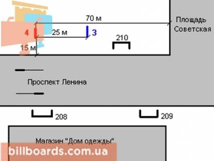 Citylight B in Zaporizhzhya Universitets'ka pl. - Sobornij prosp., 76 - Persa Livarna st. (Cervonogvardijs'ka st.) scheme