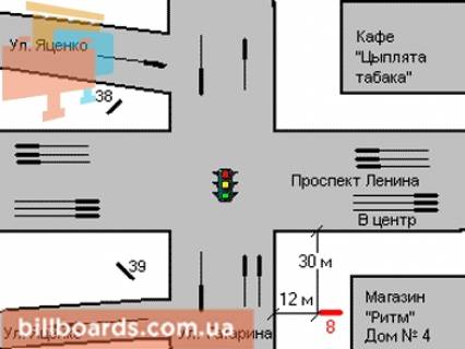 Citylight B in Zaporizhzhya Sobornij prosp., 156 - Gagarina st., 4 scheme