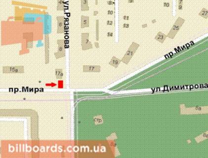 Citylight B in Krivy Rig, 1,2х1,8  Miru prosp. - Svatogeorgiivs'ka st., 1 scheme