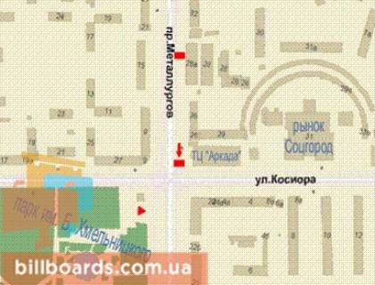 Citylight B in Krivy Rig, 1,2х1,8  Metalurgiv prosp. - Sobornosti st., 29 scheme