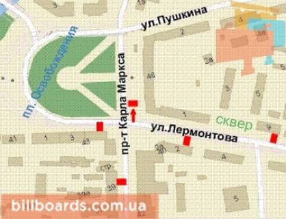 Citylight A in Krivy Rig, 1.2x1.8  Postovij prosp. - Lermontova st. scheme