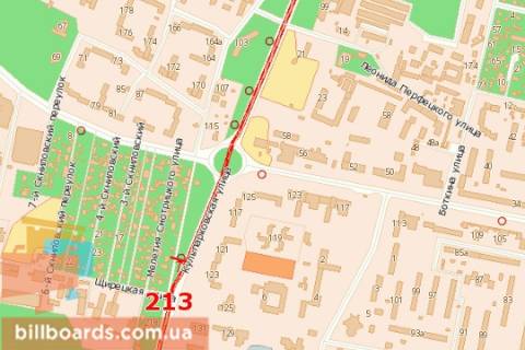 Billboard B in Lviv, 3x6  Kul'parkivs'ka st. - Sirec'ka st. (v centr) scheme