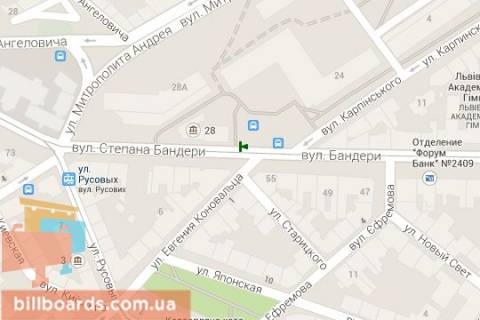 Citylight A in Lviv Stepana Banderi st., 26 - Evgena Konoval'ca st. scheme