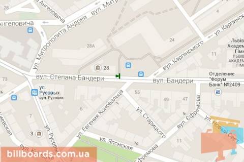 Citylight B in Lviv Stepana Banderi st., 26 - Evgena Konoval'ca st. scheme