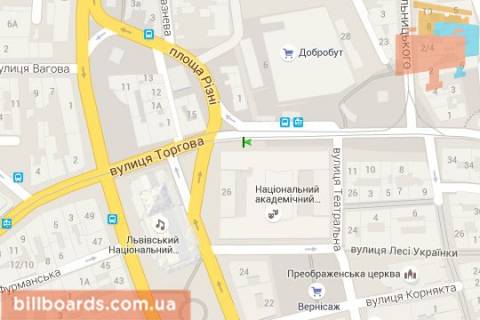 Citylight B in Lviv Svobodi prosp., 26 - Torgova st. scheme