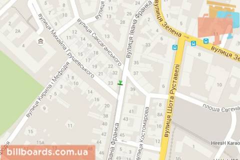 Citylight A in Lviv, 1,2х1,8  Ivana Franka st. - Mihajla Grusevs'kogo st. (vid centru) scheme