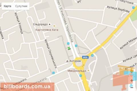 Citylight A in Lviv, 1,2х1,8  Vaceslava Cornovola prosp., 59 scheme