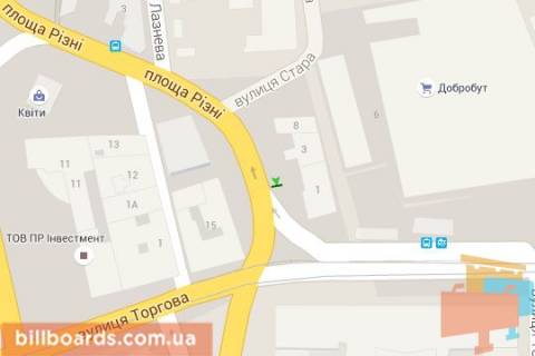 Citylight B in Lviv Rizni pl. - Knaza Aroslava Osmomisla pl. - Staromis'ka st. - Torgova st. scheme