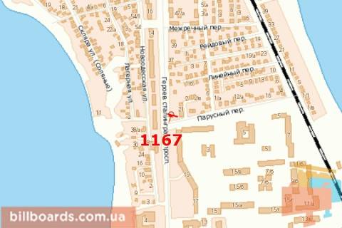 Billboard A in Mykolaiv, 3х6  Geroiv Stalingrada prosp. - Parusnij prov. scheme