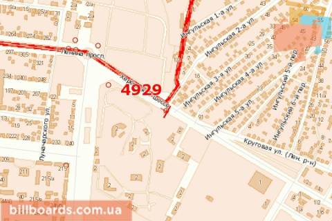 Billboard B in Mykolaiv, 3х6  Hersons'ke sose - Ingul's'ka 1-a st. scheme