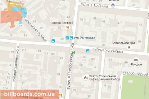 Citylight A in Odessa, 1,2х1,8  Uspens'ka st., 107 - Preobrazens'ka st. scheme