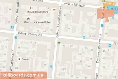 Citylight B in Odessa, 1.2x1.8  Risel'evs'ka st., 35 - Uspens'ka st., 69 scheme