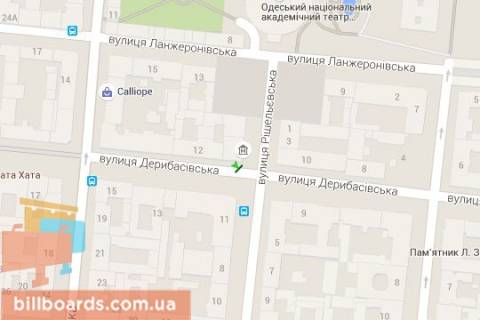 Citylight B in Odessa, 1.2x3.6  Deribasivska st. - Risel'evs'ka st., 4 scheme