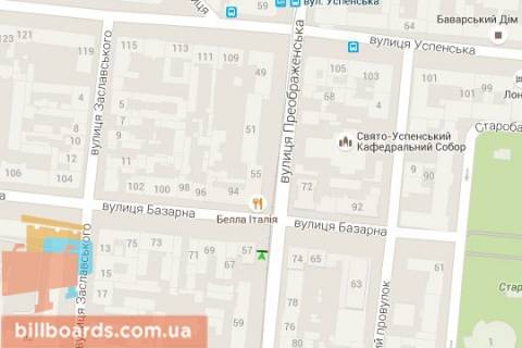 Citylight B in Odessa, 1,2х1,8  Preobrazens'ka st. - Bazarna st. scheme