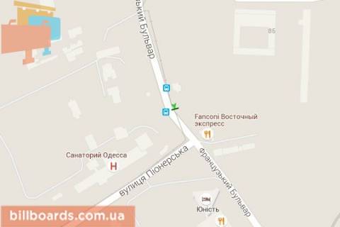 Citylight B in Odessa, 1,2х1,8  Francuz'kij bul'v. - Sergia Varlamova st. (Pioners'ka st.) scheme