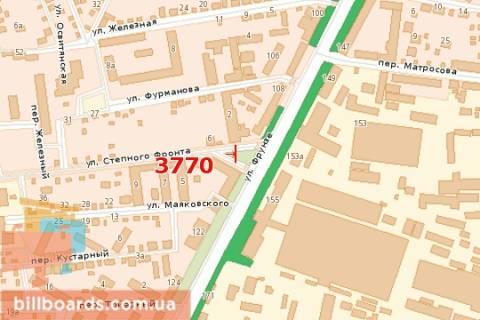 Billboard A in Poltava Evropejs'ka st. - Stepovogo Frontu st. scheme