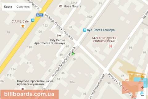 Citylight A in Kharkiv Mironosic'ka st., 88 - Olesa Goncara st. scheme