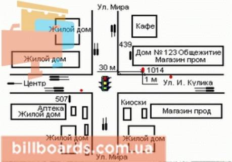 Citylight B in Kherson, 1.2x1.8  Illi Kulika st., 139 - Miru st., 32 scheme
