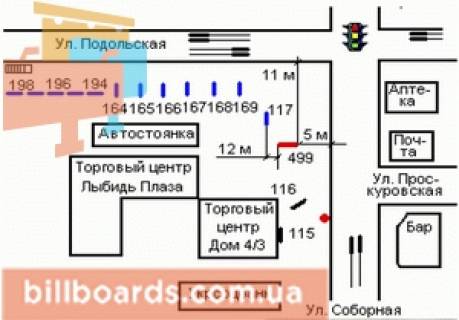 Citylight A in Khmelnitsky Soborna st. - Podil's'ka st. scheme