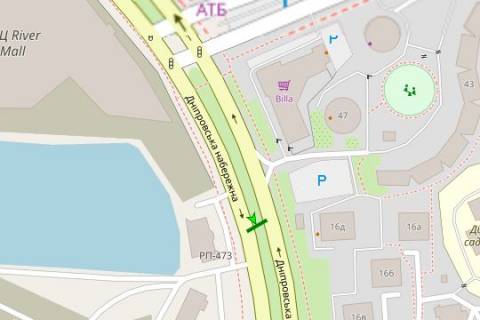 Scrolller, Scroll A in Kyiv, 2.3x3.14  Дніпровська наб., №14Д розподільник (у напрямку Бажана) - 107679 scheme