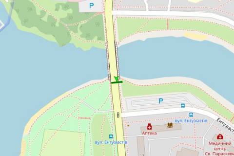 Citylight B in Kyiv Rusanivs'ka nab. - Entuziastiv st., 51/24 scheme