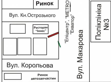 Billboard A in Rivne st.Kulika i Gudaceka, 38  v napramku do "Epicentr", "METRO", TC "Ekvator" scheme