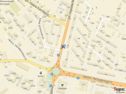 Cityscroll A in Chernivtsi вул. Героїв Майдану, 65, перед зупинкою, пішохідний перехід scheme