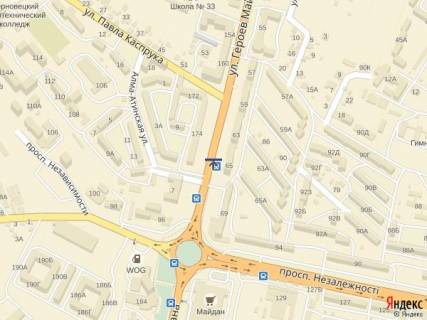 Citylight A in Chernivtsi вул. Героїв Майдану, 65, за зупинкою, пішохідний перехід scheme