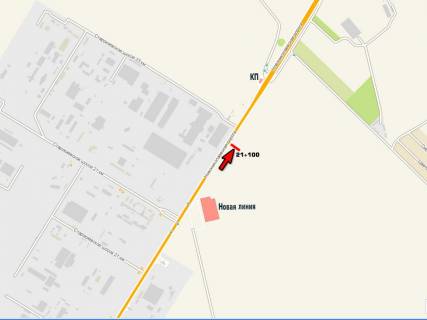 Billboard A in Odessa trasi, A  Odessa - Nikolaev 21+100 A scheme