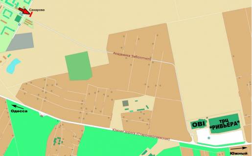 Billboard B in Odessa, 3х6  Zabolotnogo-Saharova B (trcRiv'era) scheme