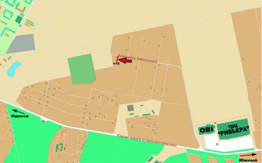 Billboard B in Odessa, 3х6  Zabolotnogo 15 B (trc Riv'era) scheme