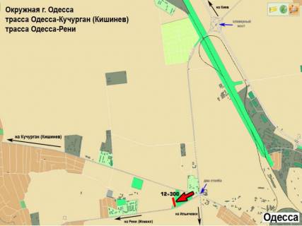 Billboard A in Odessa trasi, 3х6  Odessa - Reni 12+300 A scheme